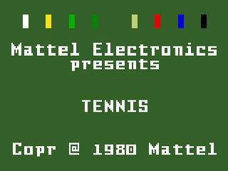 Tennis title screen for Intellivision